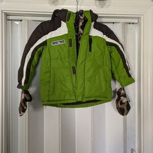 Jacket kids Zero Xposur green and brown sz 4T NWT